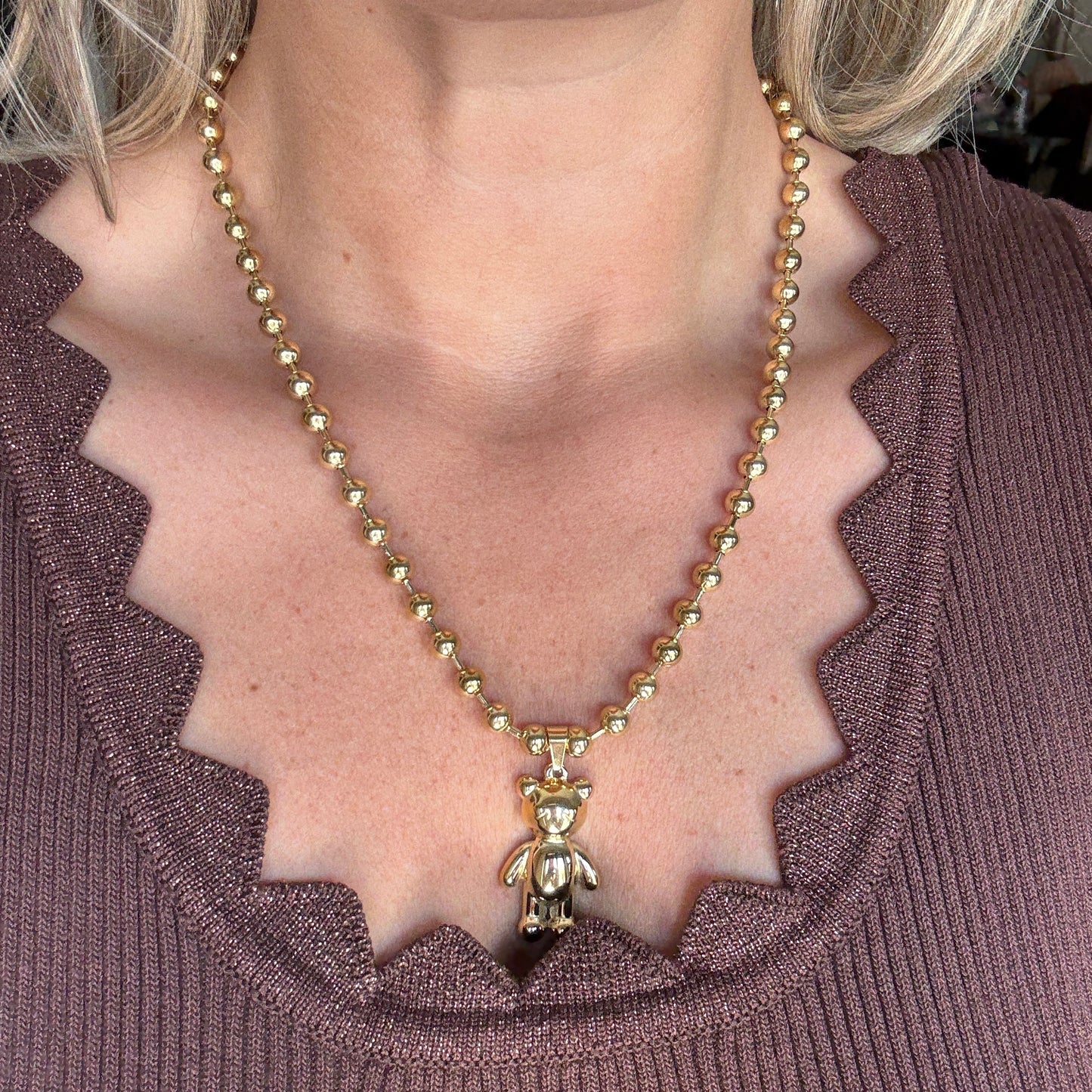 Ketting Bolletjes Beertje Goud