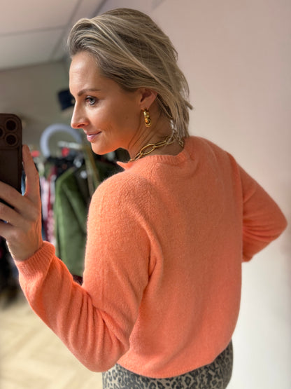 Vest Claudia Lange Mouw Alpaca Peach