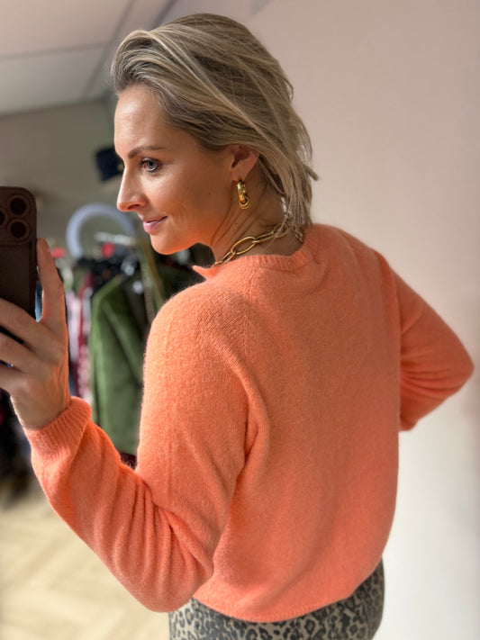 Vest Claudia Lange Mouw Alpaca Peach