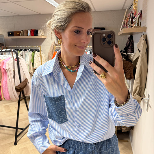Blouse Logo Blauw