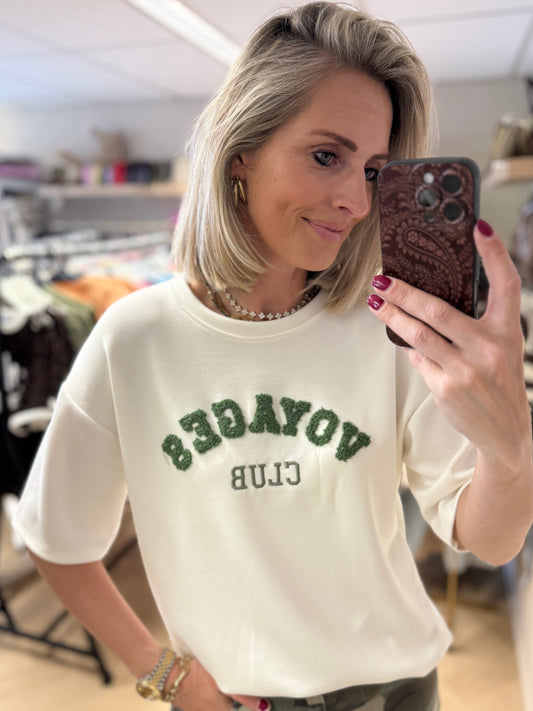 Shirt Voyages Club Wit Groen