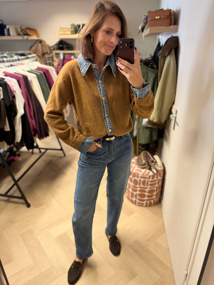 Vest Jenna Knit Denim Camel