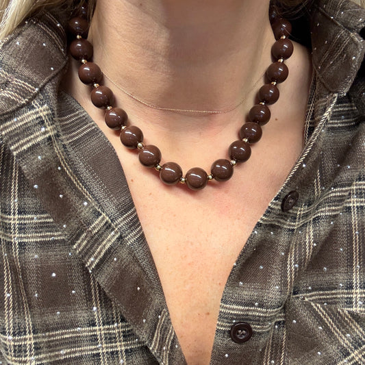 Ketting Stenen Bruin goud