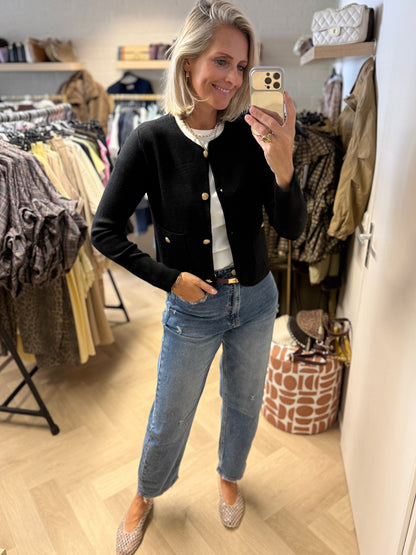 Vest Kelly Knopen Zwart