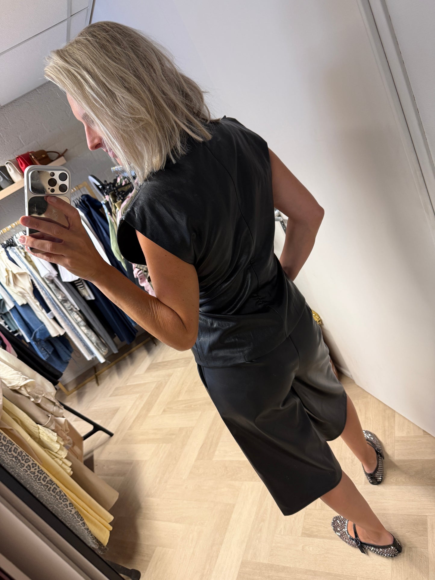 Top Macy PU Leer Zwart