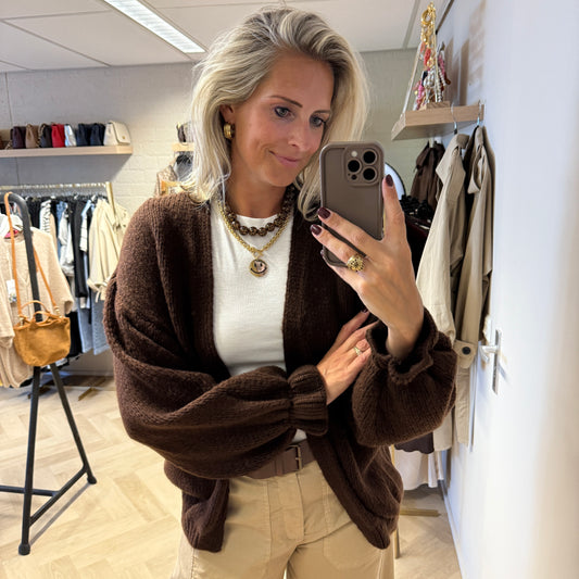 Vest Marcia Acryl Donkerbruin