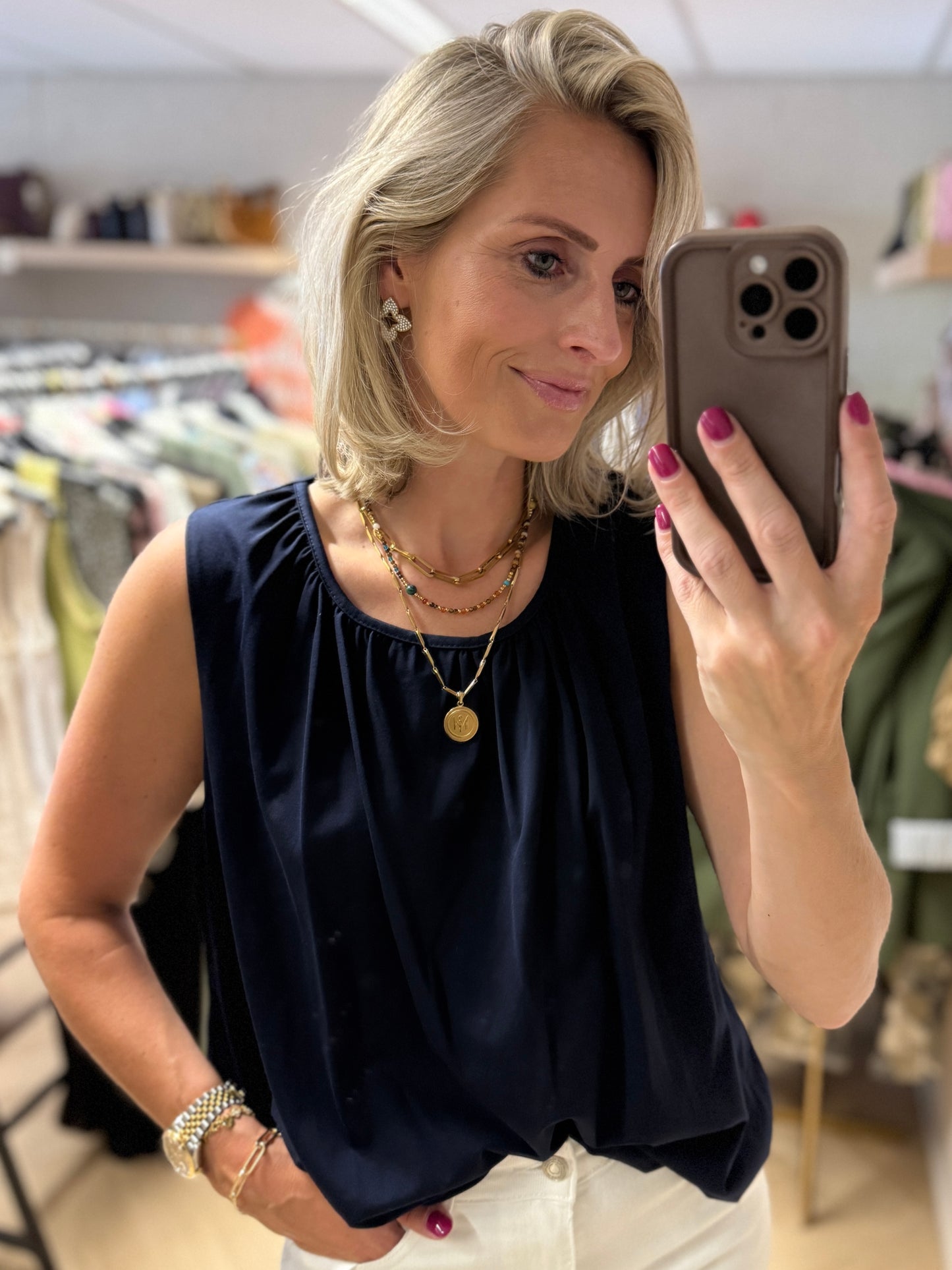 Top Yara Comfy Pof Navy