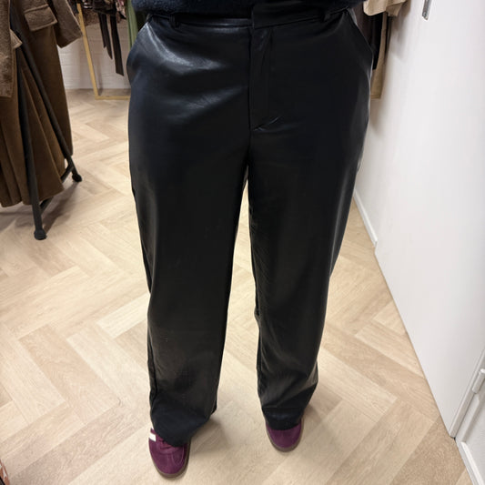 Pantalon Marie Pu Leer Stretch Zwart