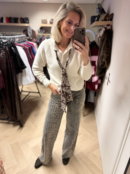 Vest Janet Sjaal Paisley Ecru