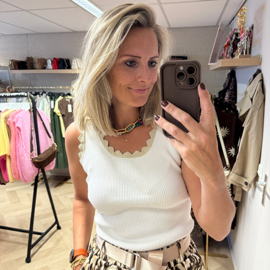 Top Sophia Rib Lurex Wit
