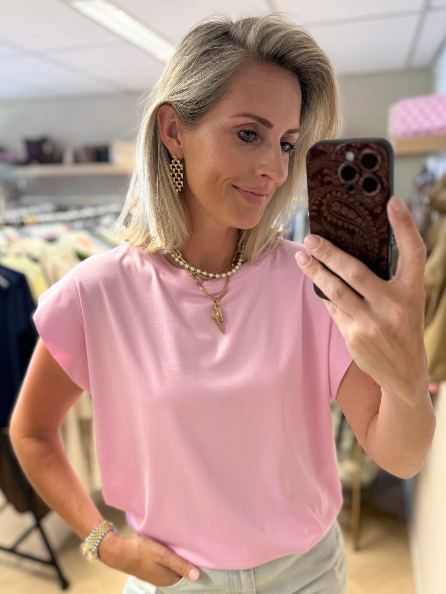 Shirt Joy Elastiek Roze
