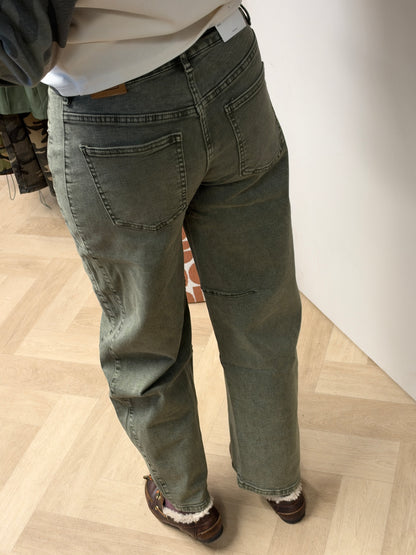 Jeans Laulia Balloon Mid Rise Groen