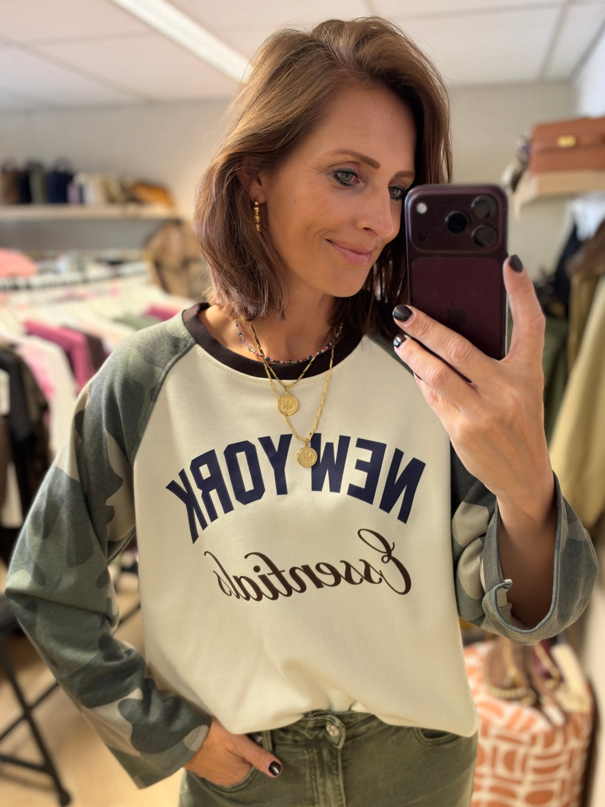 Longsleeve  Raglan Army NY Essentials Bruin