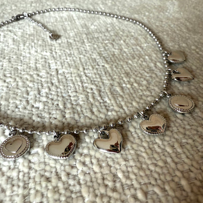 Ketting Bibi Hartjes Zilver
