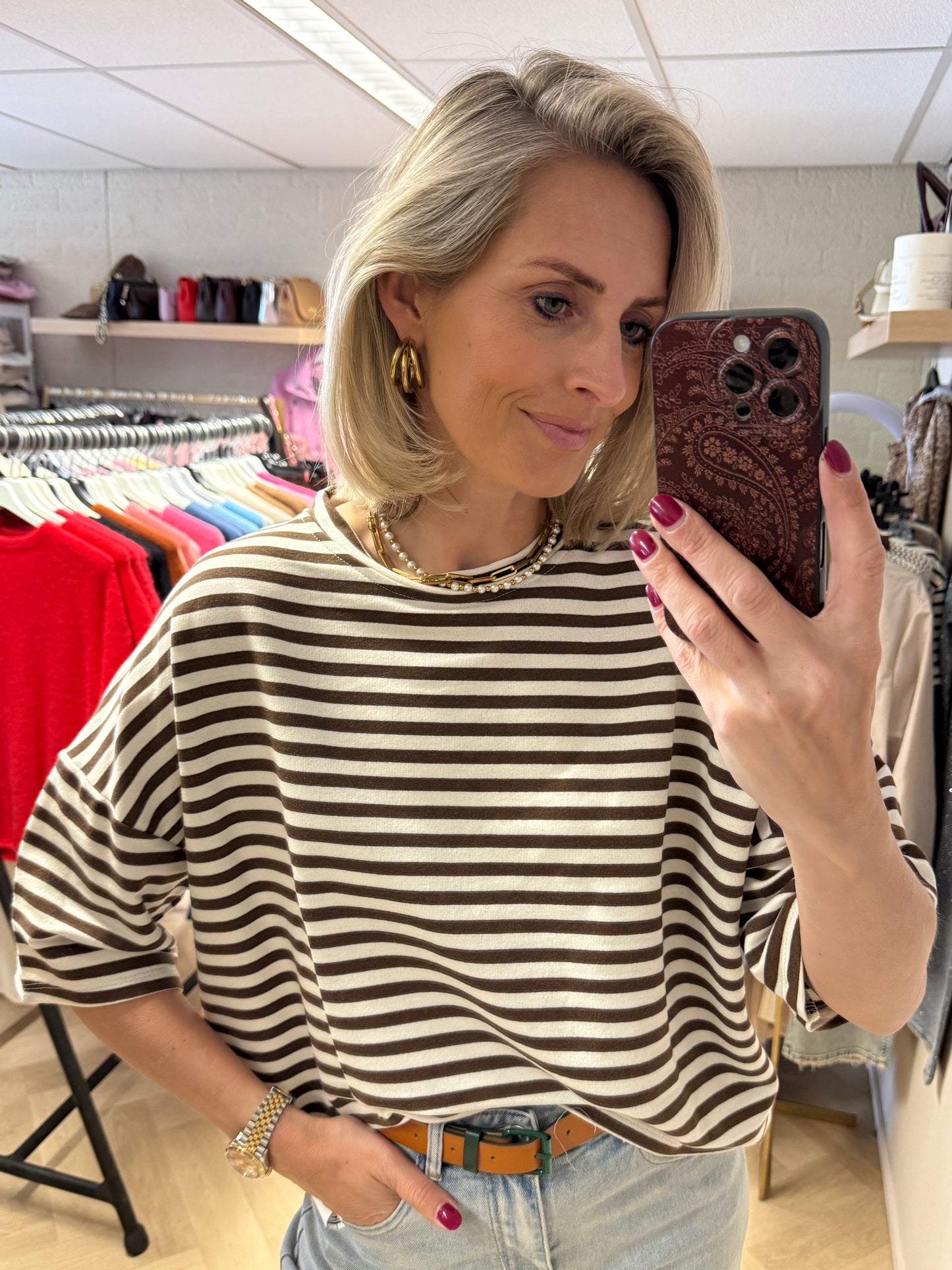 Shirt Mary Streep KM Bruin Ecru