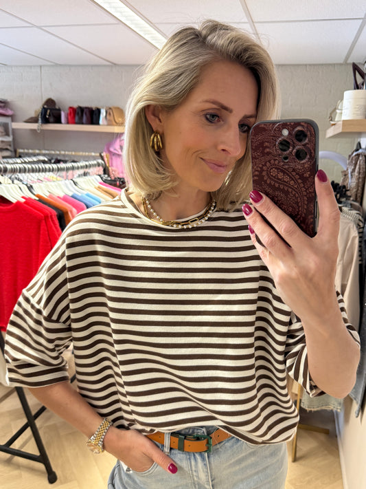 Shirt Mary Streep KM Bruin Ecru