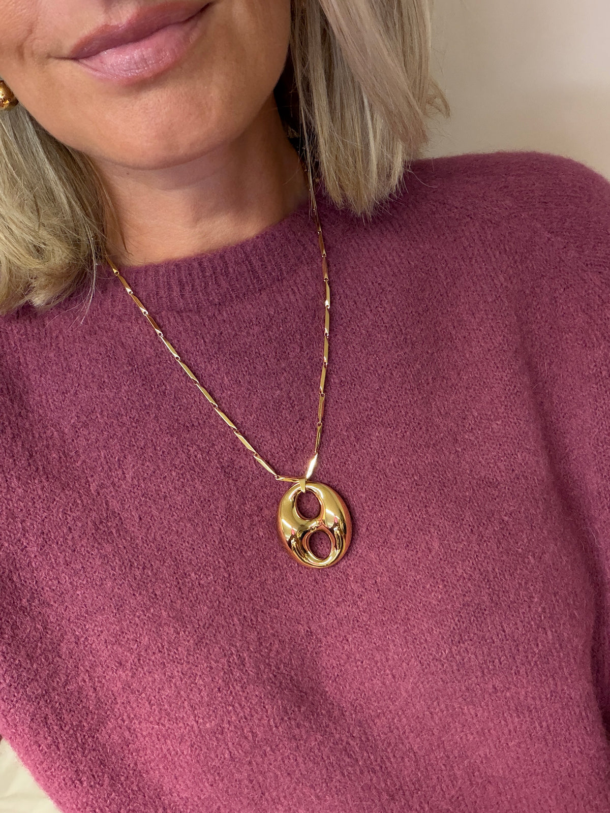 Ketting Hanger Koffieboon Goud