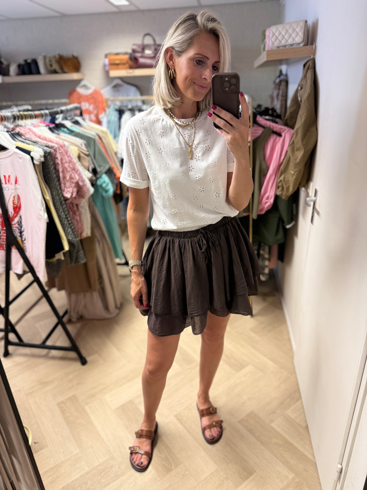 Shirt Broderie Katoen Wit
