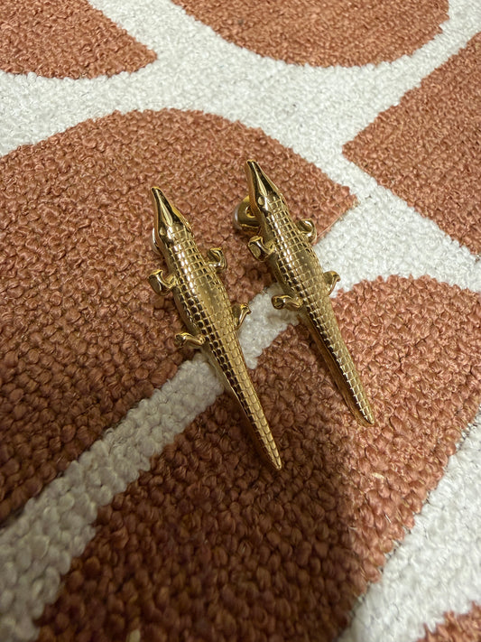 Oorknopjes Krokodil Goud