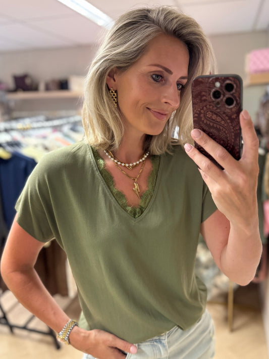 Shirt Barbara Kant Armygroen