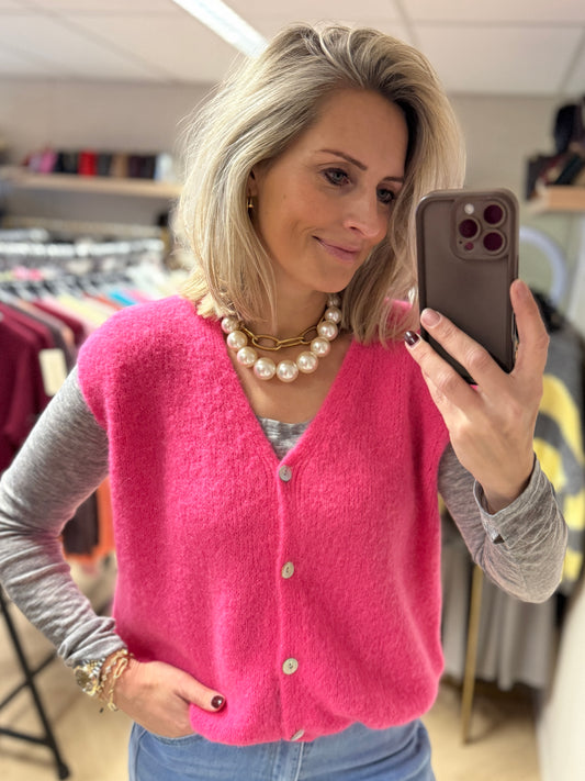 Gilet Claudia Alpaca Bubblegum