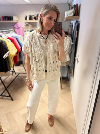Vest Elize Crochet Beige