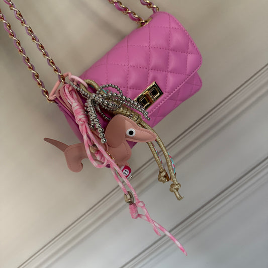Bag Charm Teckel Lichtroze