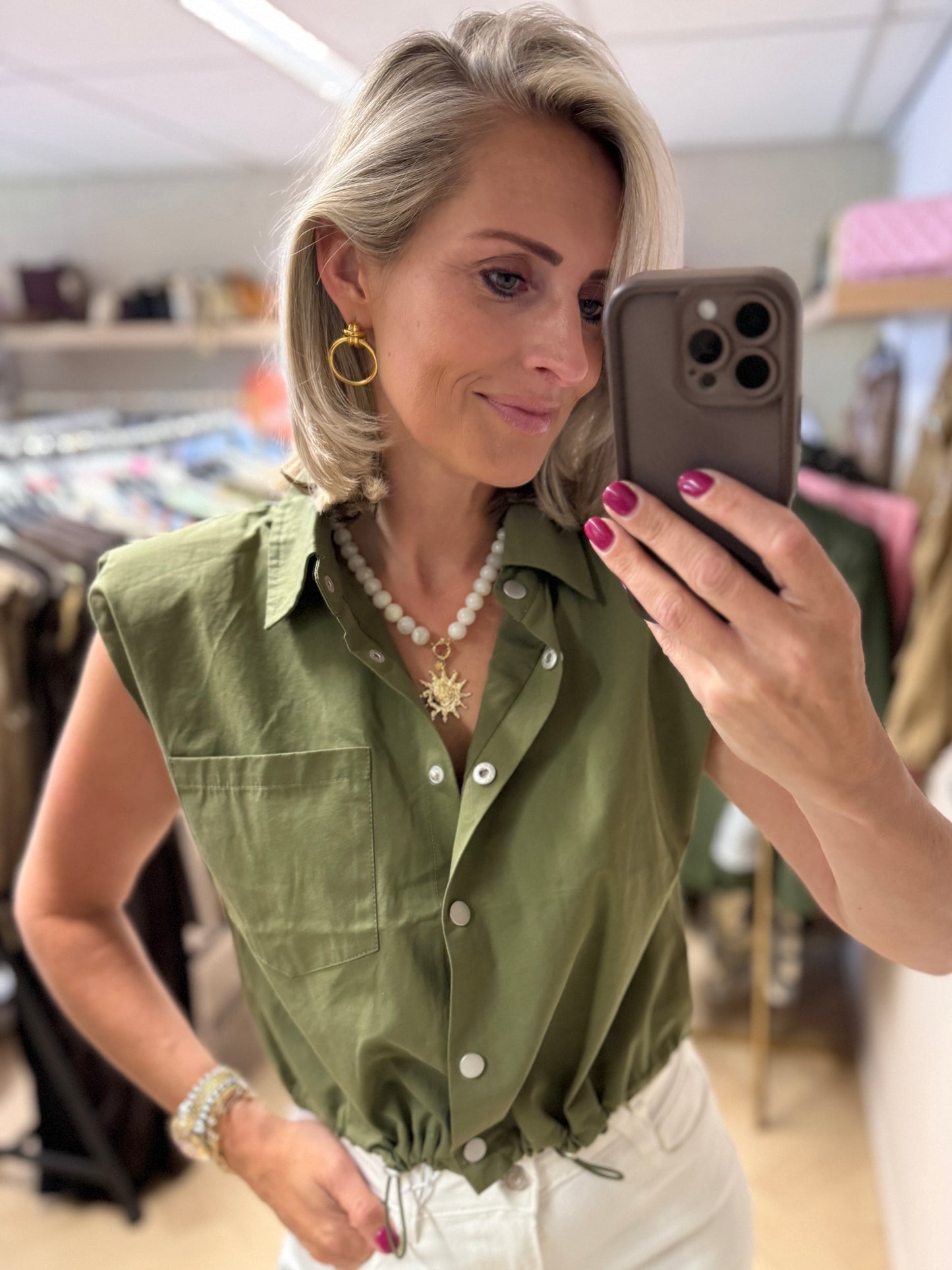 Vest Maura Drukknopen Groen