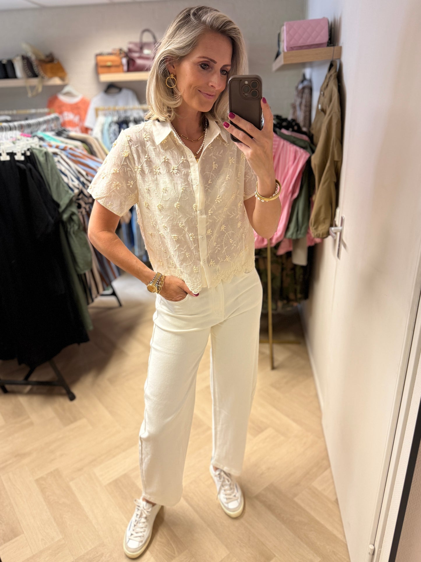 Blouse Milly Embroided Ecru