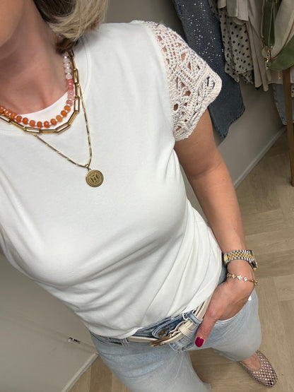 T Shirt Semmy Crochet Mouwen