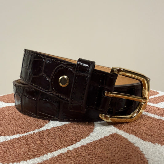 Riem Suus Leer Croco Bruin