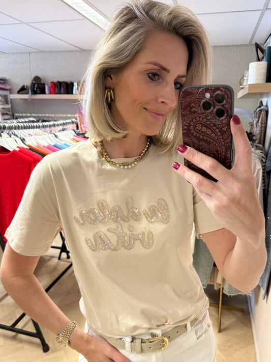 T Shirt La Dolce Vita Beige