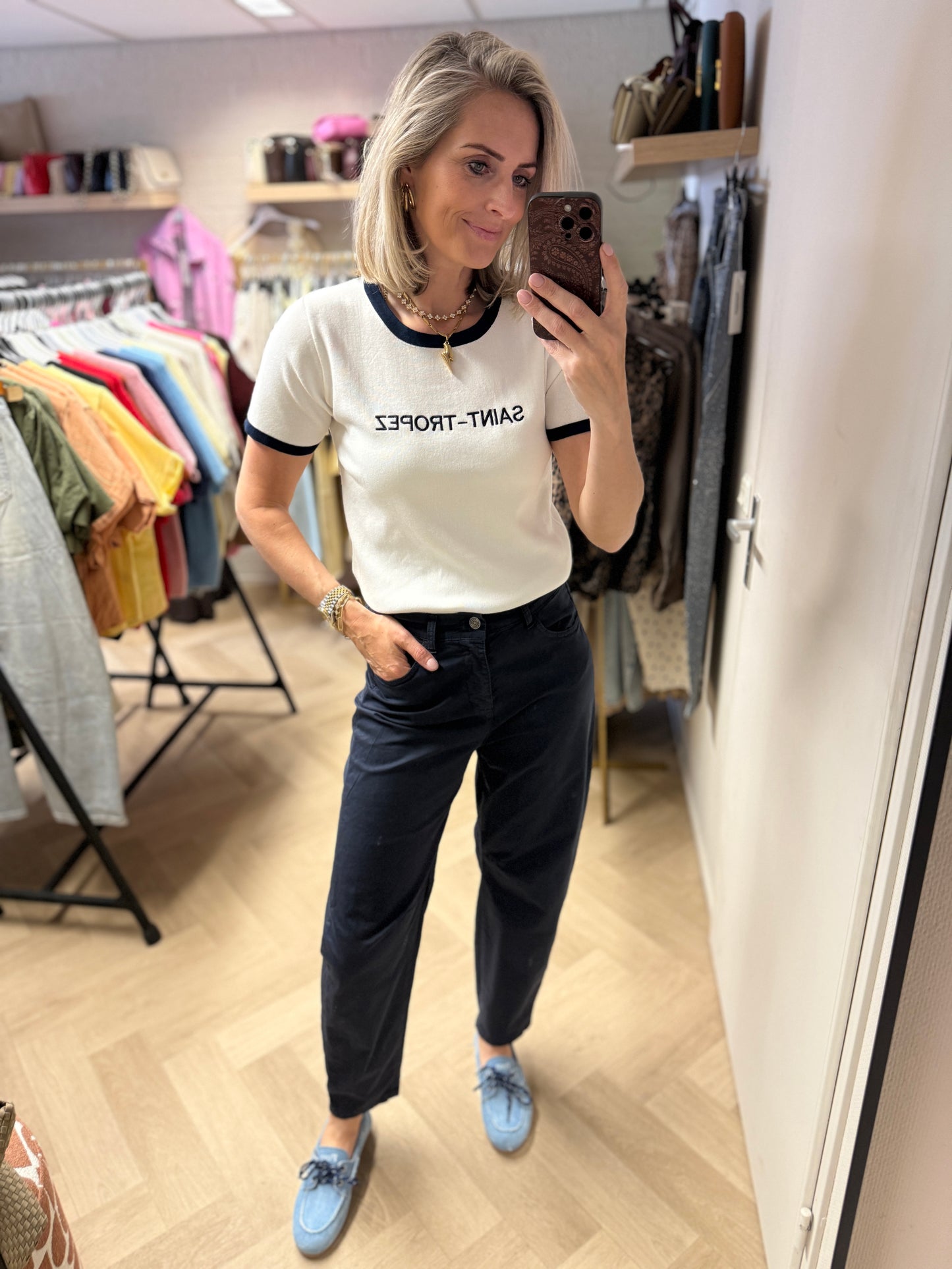Shirt Saint Tropez Blauw Wit