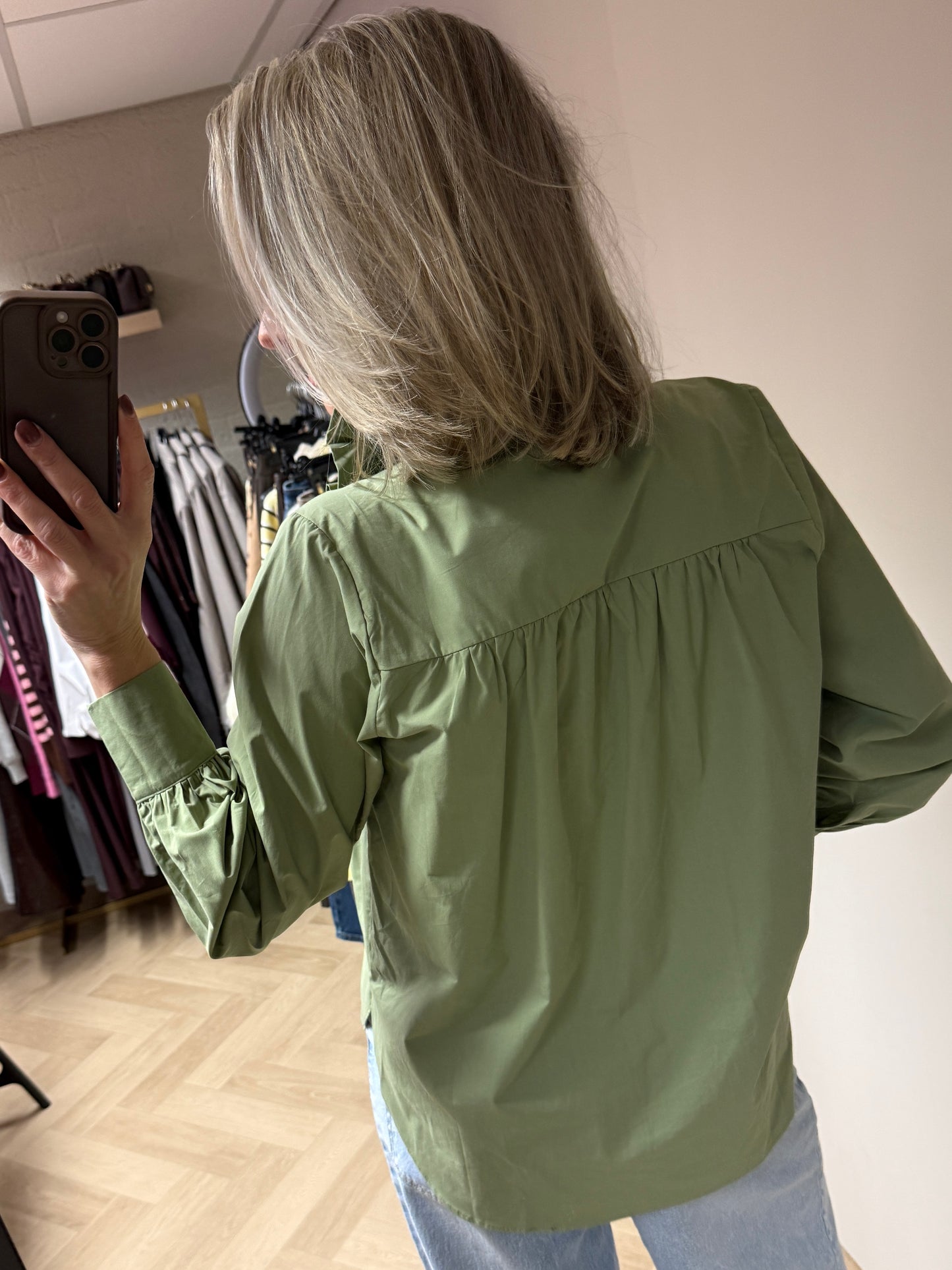 Blouse Viola Roezel Olijfgroen
