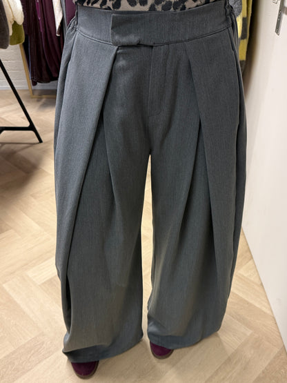 Pantalon Joy Plooi Elastiek Grijs