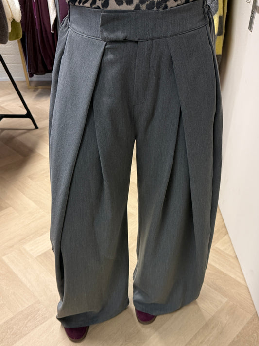 Pantalon Joy Plooi Elastiek Grijs
