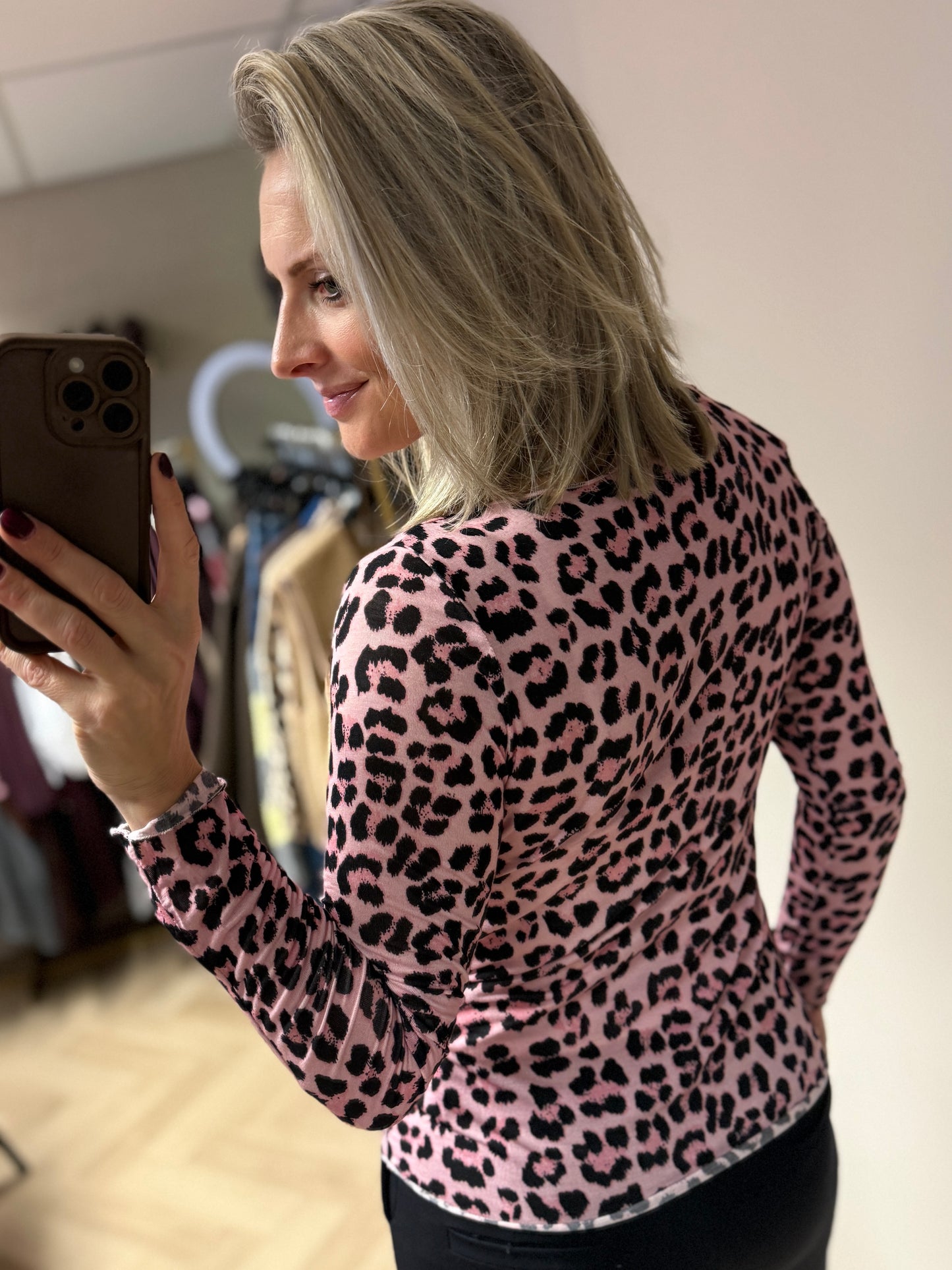 Shirt Nola Cashmere Leopard Roze