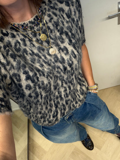 Trui Cindy Leopard Zwart Beige