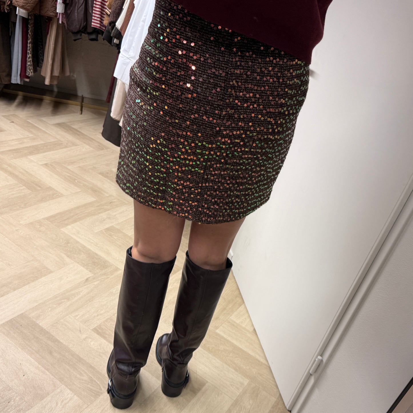 Rok Daisy Paillet Bouclé Bruin