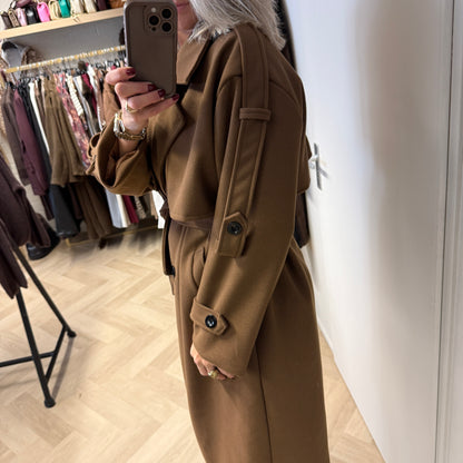 Jas Maan Epauletten Trenchcoat Bruin