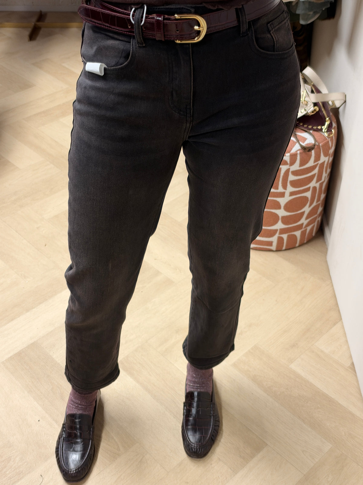 Jeans Eva Mom Fit Donkerbruin