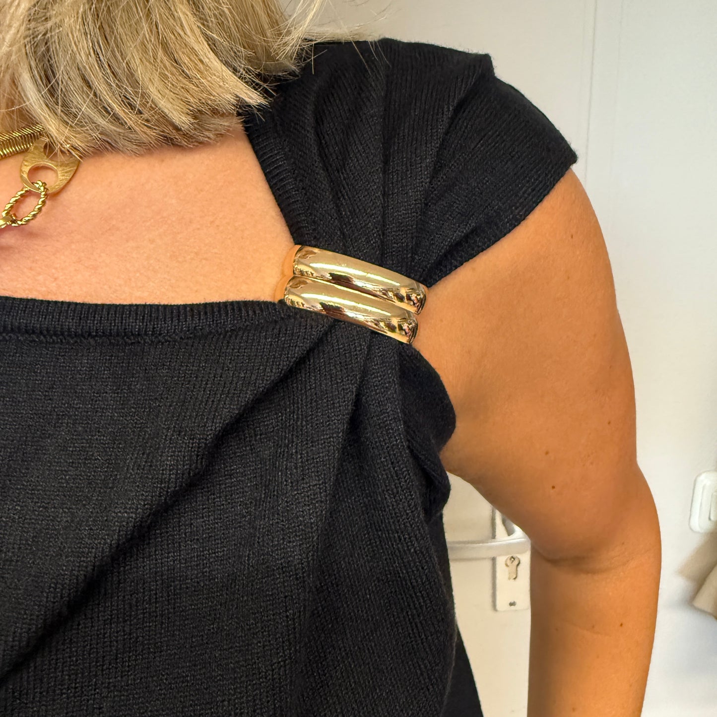 Top Sheila Woven Ring Zwart