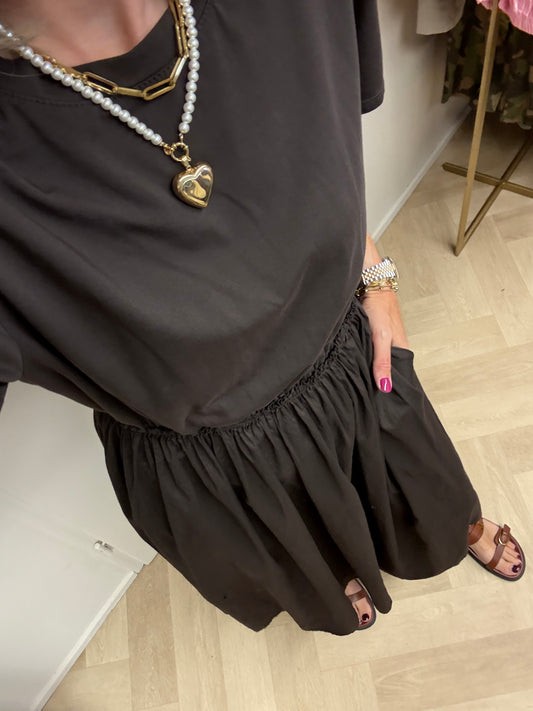 Jurk Naomi Katoen Shirtdress Choco