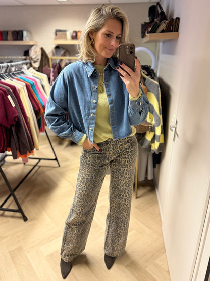 Blouse Denim Kort Blauw