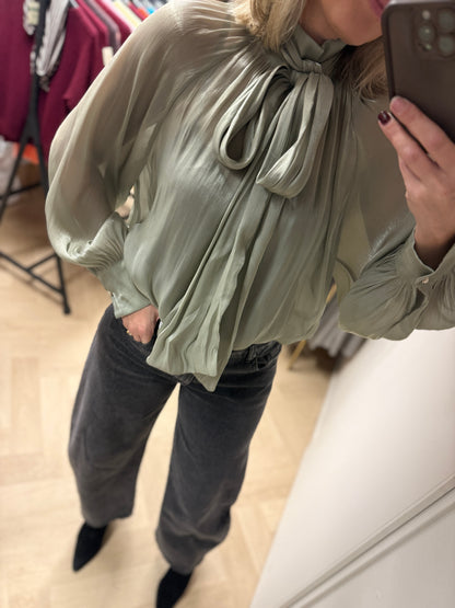 Blouse Florence Glans Saliegroen