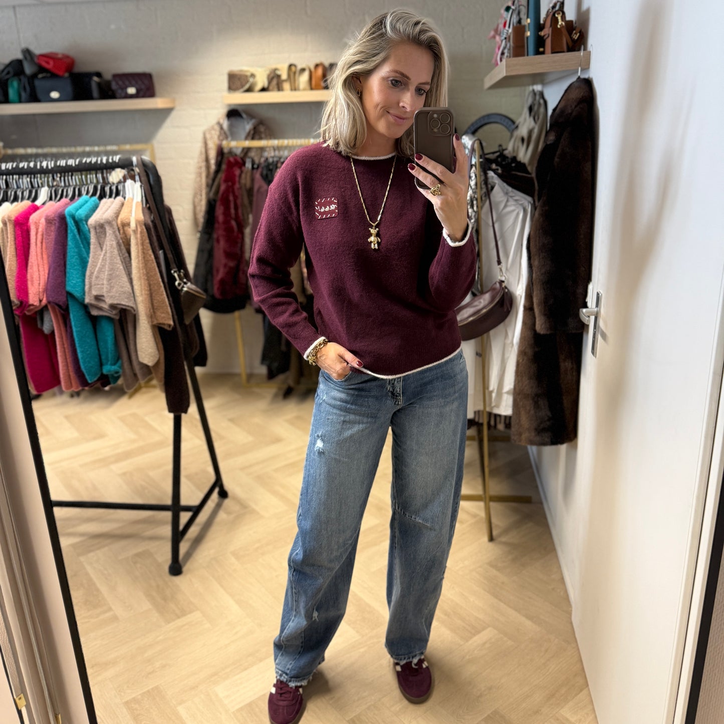 Trui Mary OhLaLa Burgundy