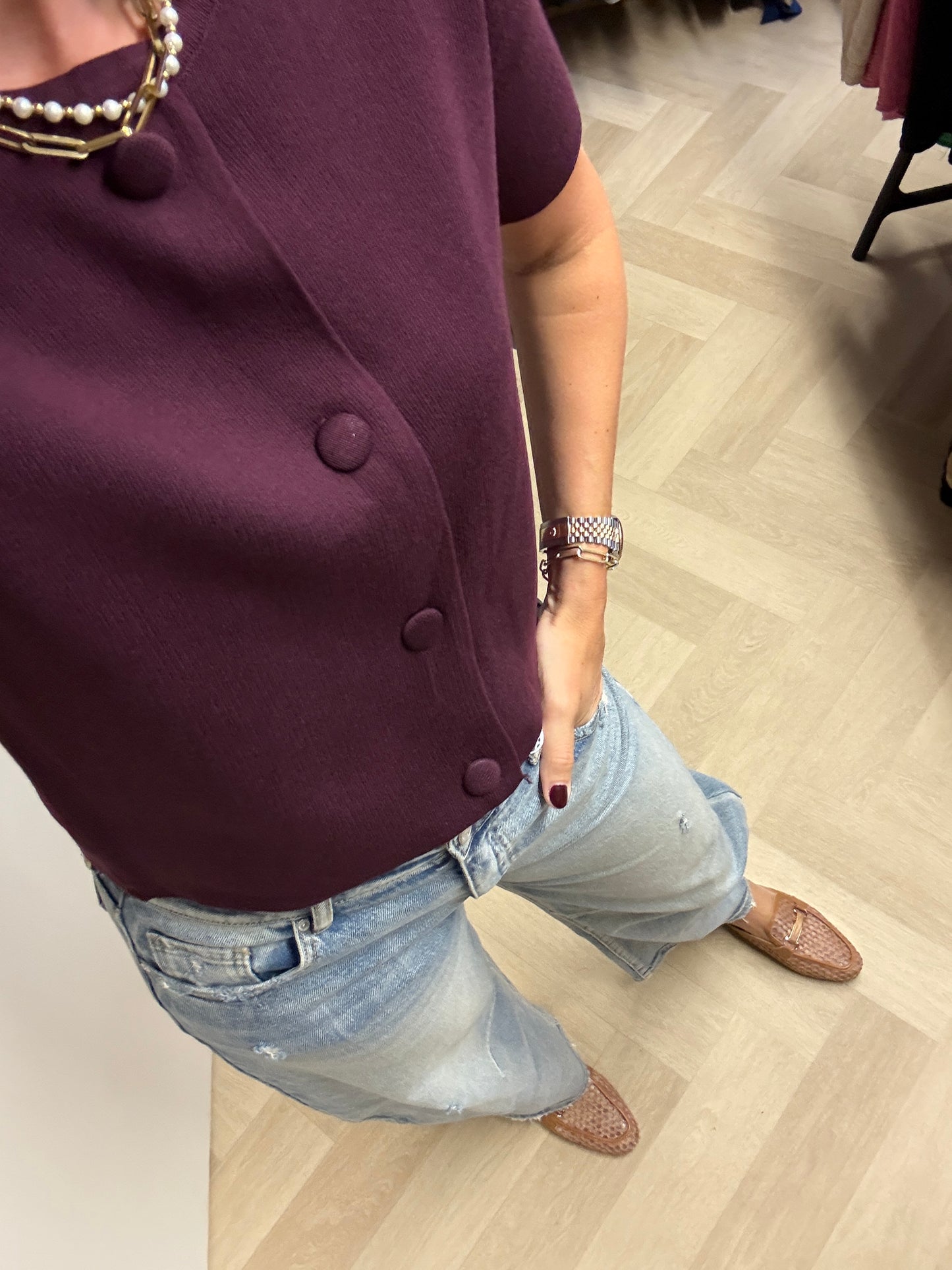 Vest Katy Knoop Plum