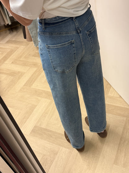 Jeans Yvette Omslag Barrel Fit Medium Blue