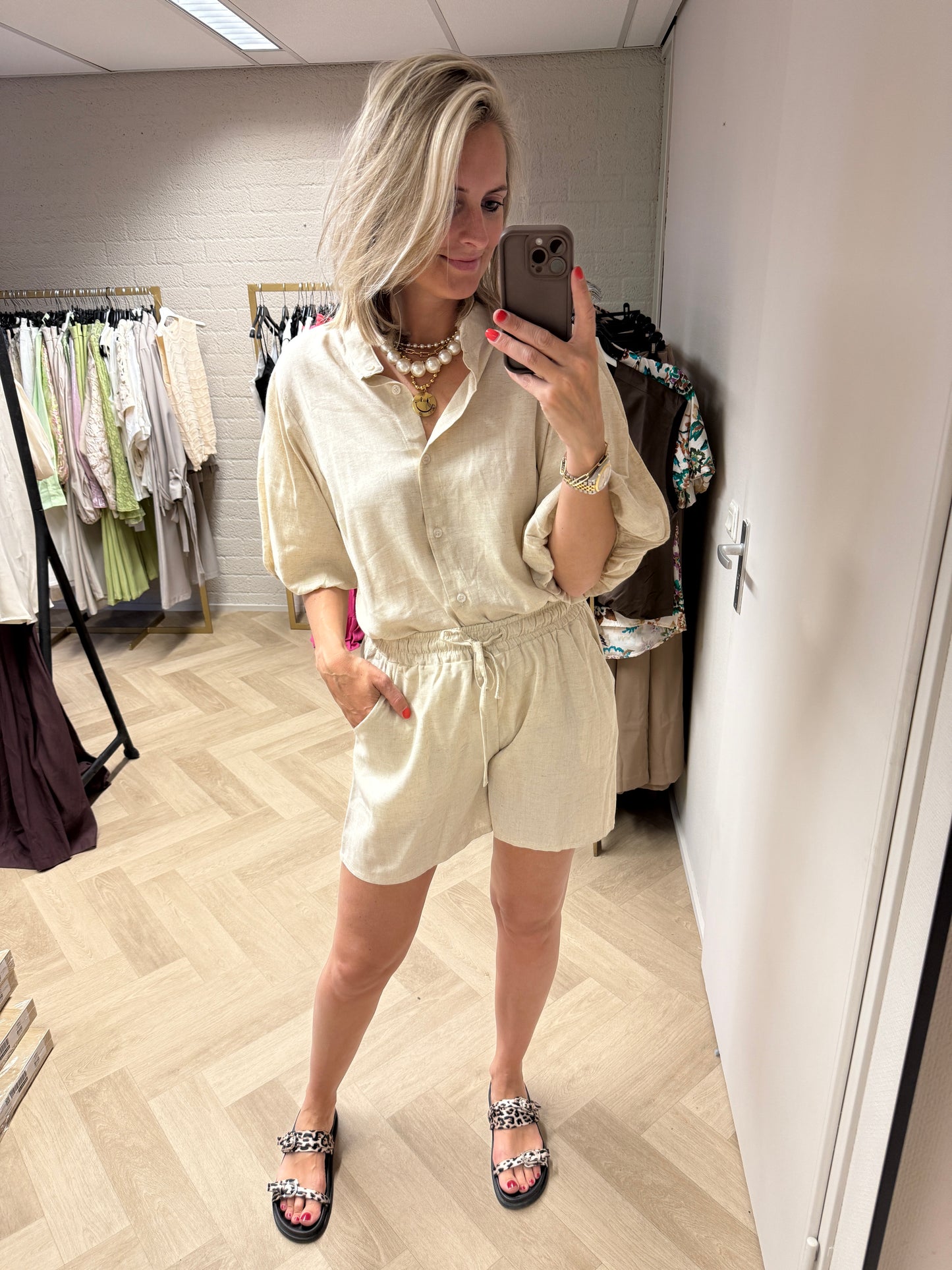 Blouse Indy Linnen Beige