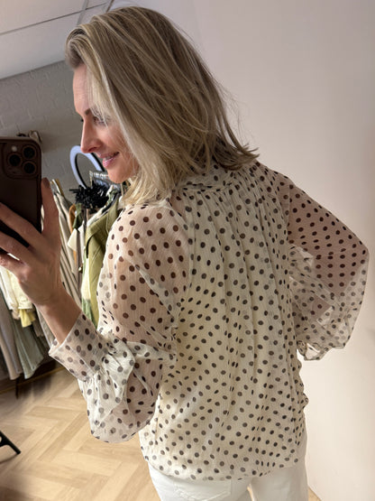 Blouse Jill Polkadot Ecru Bruin